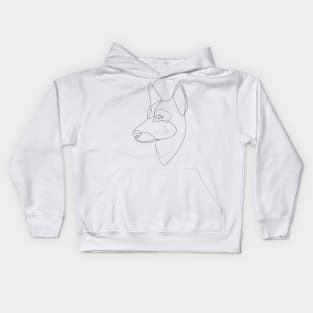 German Shepherd - one line drawing Kids Hoodie